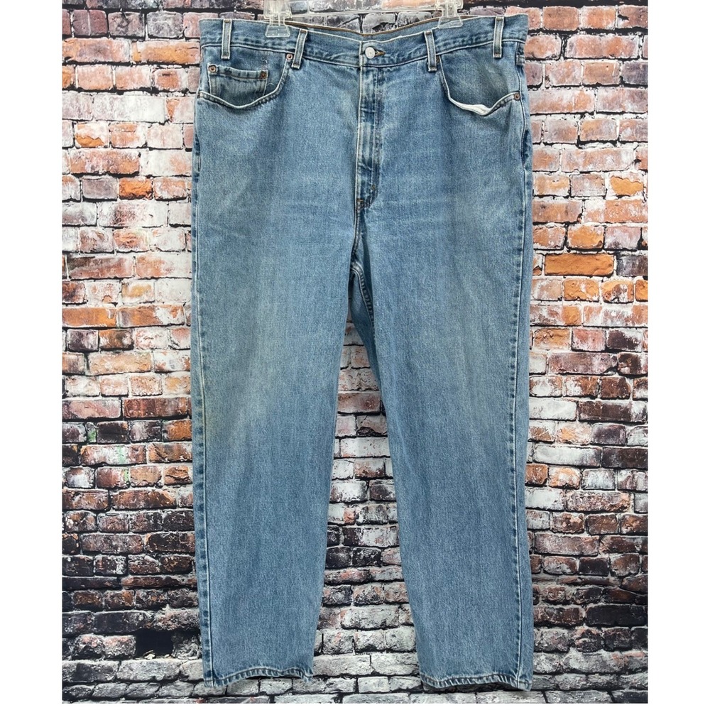 Levis 550 Relaxed Fit Jeans Mens 42x30 Medium Wash Blue Cotton Denim Tapered